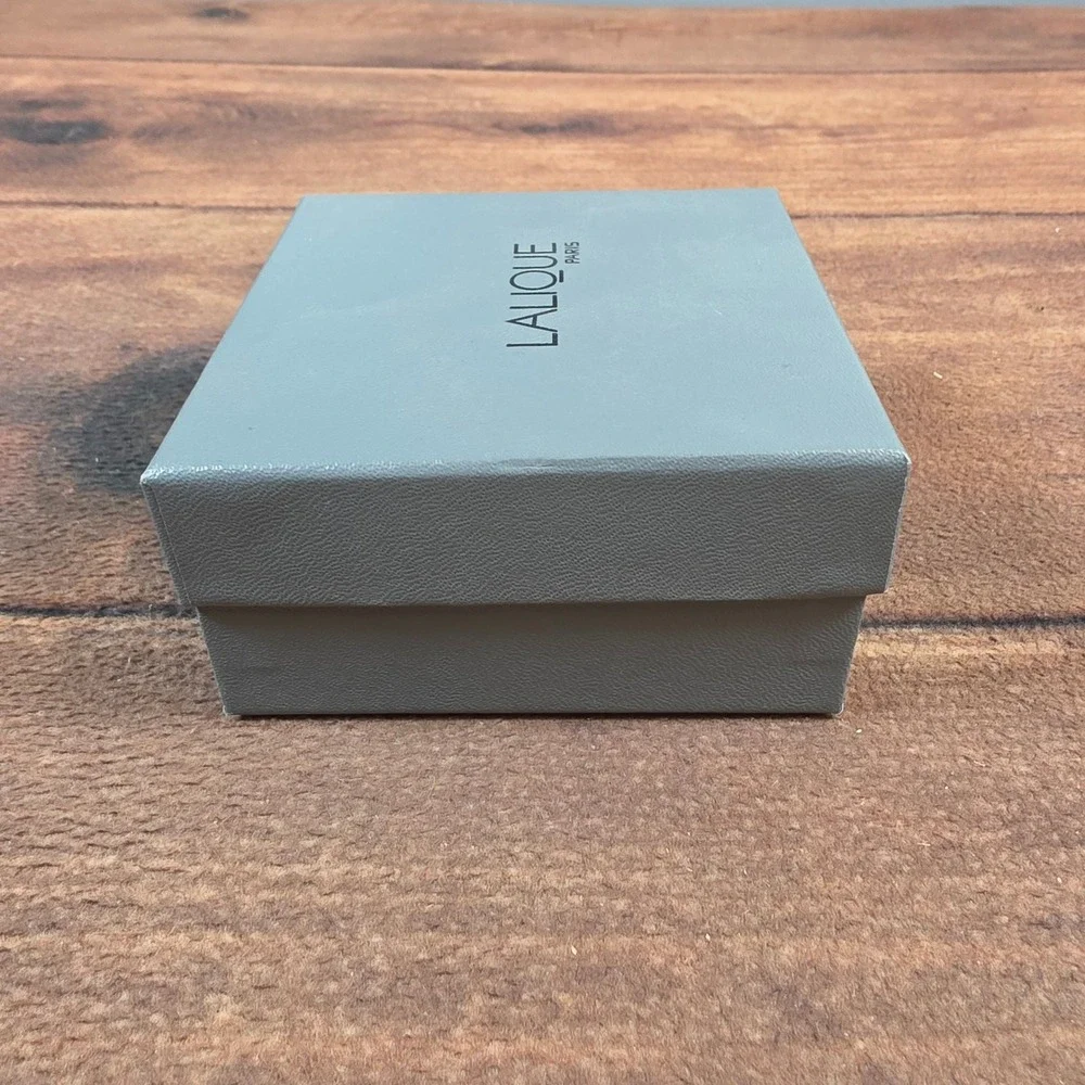 Lalique Jewelry Box OS Grey Excellent Square Logo Presentation Case